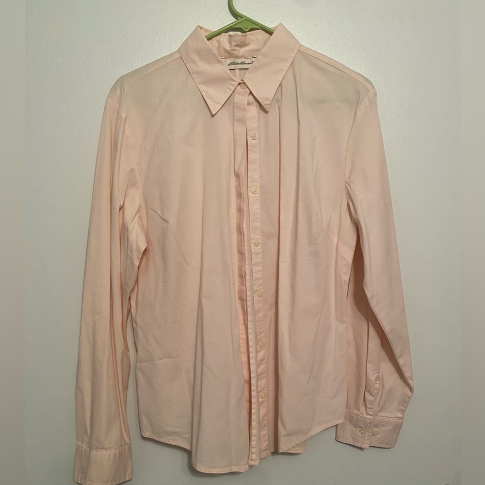 Classic pink Eddie Bauer button down blouse size large